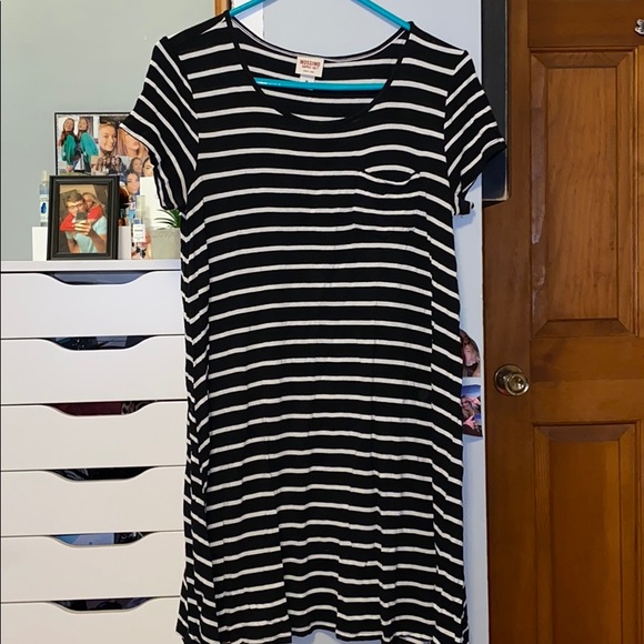 Stripped T shirt Dress - Picture 2 of 4